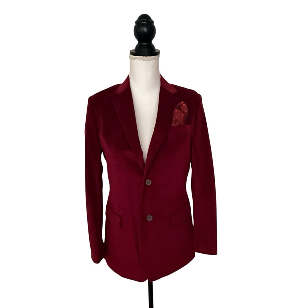Gioberti Maroon Velour Blazer Boys Size 14